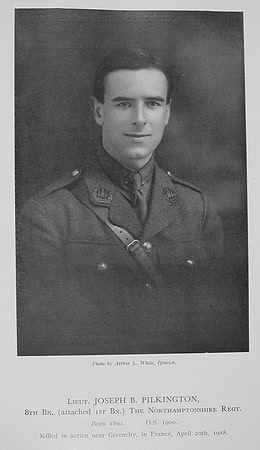 Pilkington J B Lt 1st Northamptonshire Regiment