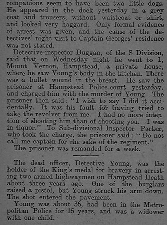 Young Alfred Detective Sergt Shot In Hampstead 1915 2 The Graphic 16th July 1915