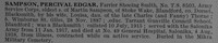Sampson P E Farrier 8503 Army Service Corps Obit De Ruvignys Roll Of Honour Vol 4