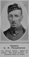 Farquharson L S Captain 1st Royal Scots The Sphere 12th Jun 1915