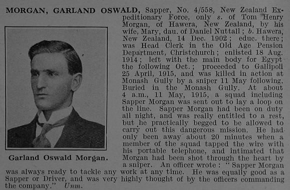 Morgan G O Sapper 4-558 New Zealand Engineers Obit De Ruvignys Roll Of Honour Vol 4