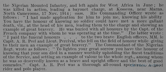 Peel A R Captain South Wales Borderers Obit Part 2 De Ruvignys Roll Of Honour Vol 1