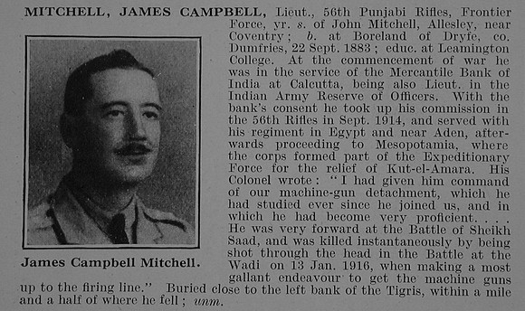 Mitchell J C Lt Indian Army Obit De Ruvignys Roll Of Honour Vol 3
