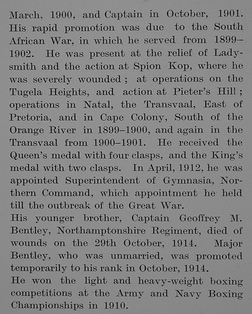 Bentley G W Major Middlesex Regiment Obit Part 2 The Bond Of Sacrifice Vol 1