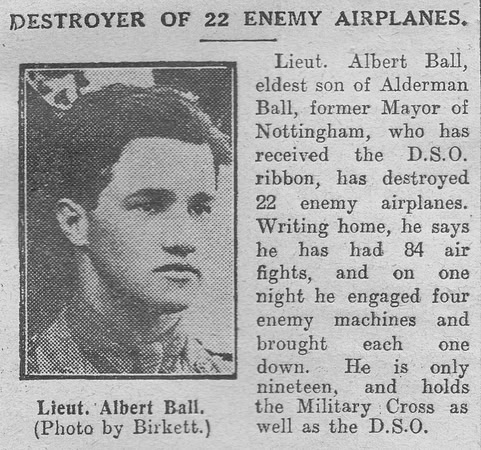 Ball A Lt Royal Flying Corps The Graphic 11th Sep 1916