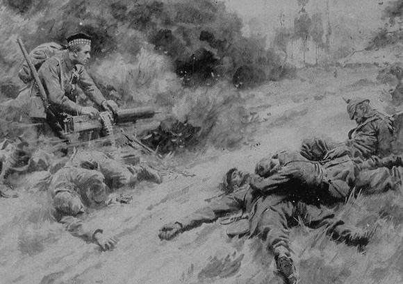 Pte G Wilson 2nd Highland Light Infantry Winning The Victoria Cross on the 14th September 1914 Near Verneuil