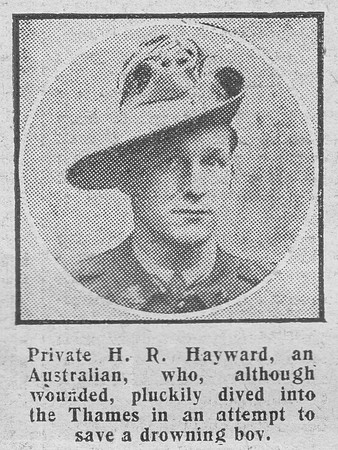 Hayward H R Pte Australian Infantry The Graphic 3th Aug 1916