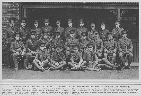 London Regiment 20th Battalion Officers The Illustrated War News 7th Apr 1915
