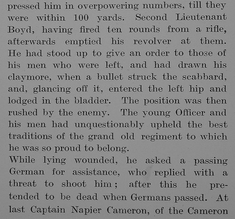 Boyd N J L 2nd Lt 1st Black Watch Obit Part 3 The Bond Of Sacrifce Vol 1