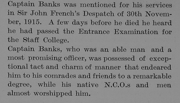 Banks P D Captain Indian Army Obit Part 5 The Bond Of Sacrifice Vol 2