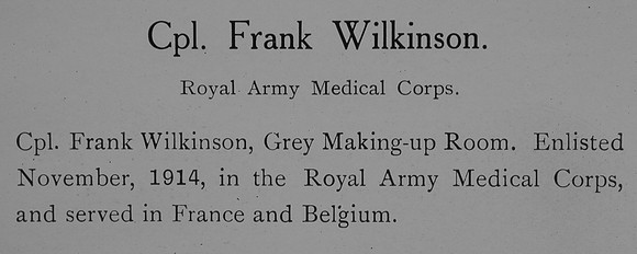 Wilkinson F Cpl Royal Army Medical Corps Records William Graham Company
