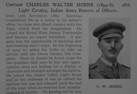 Horne C W Captain Indian Army Obit Part 1 Dulwich College Roll Of Honour