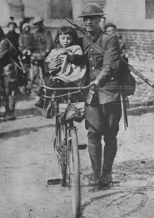 British Soldiers Playing With Children In A Recaptured French Village 1917