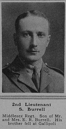 Burrell S 2nd Lt 1st Middlesex Regiment The Sphere 6th Jan 1917