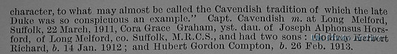 Cavendish G L J Captain Indian Army Obituary Part 3 De Ruvignys Roll Of Honour Vol 1