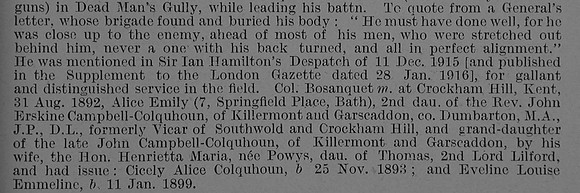 Bosanquet L A Lt Col 9th Notts & Derby Regiment Obituary Part 2 De Ruvignys Roll Of Honour Vol 1