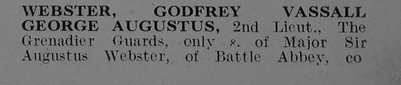Webster G V G Lt 3rd Grenadier Guards Obit Part 1 De Ruvignys Roll Of Honour Vol 3