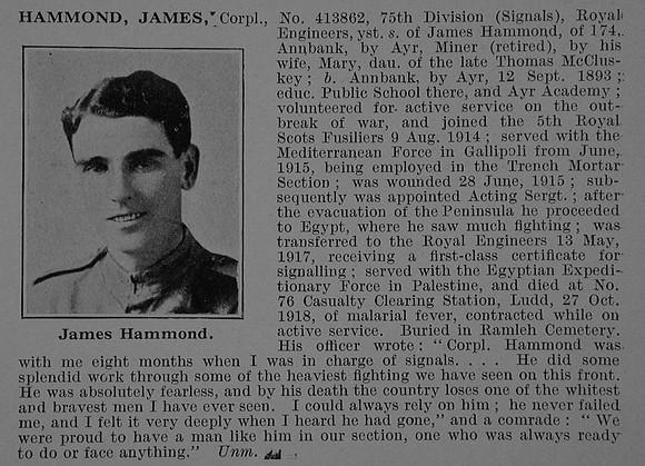 Hammond J Cpl 413862 Royal Engineers Obit De Ruvignys Roll Of Honour Vol 5