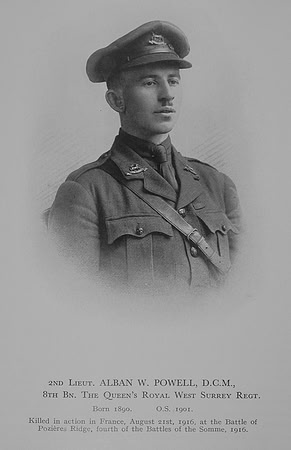 Powell A W P 2nd Lt DCM 8th Queens Royal West Surrey Regiment