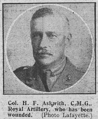 Askwith H F Col CMG Royal Field Artillery The Graphic 5th Oct 1918