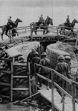 A Communication Trench Bridged For Cavalry To Cross On The Western Front