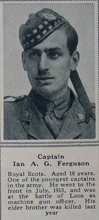 Ferguson I A G Captain Royal Scots The Sphere 1st July 1916