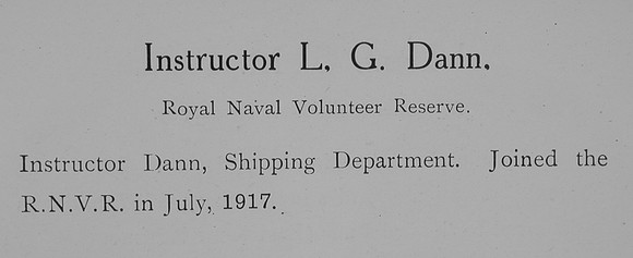 Dann L G Instructor RNVR Record William Graham Company