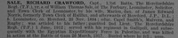 Sale R C Captain 1st Herefordshire Regiment Obit De Ruvignys Roll Of Honour Vol 4