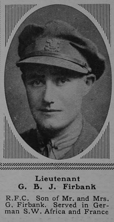 Firbank G B J Lt Royal Flying Corps The Sphere 24th Feb 1917