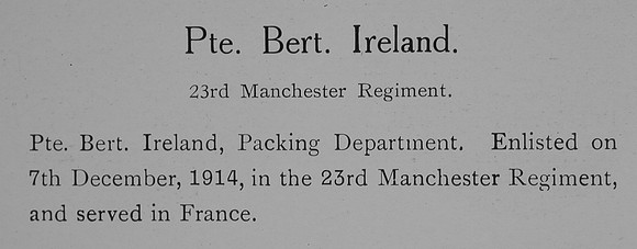 Ireland B Pte 23rd Manchester Regiment Record William Graham Company