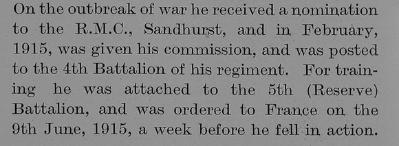 Banister C W 2nd Lt 4th London Reiment Obit Part 2 The Bond Of Sacrifice Vol 2