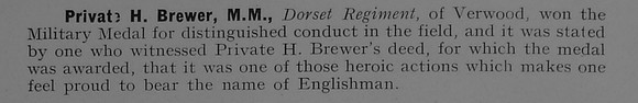 Brewer H Pte MM Dorset Regiment 1
