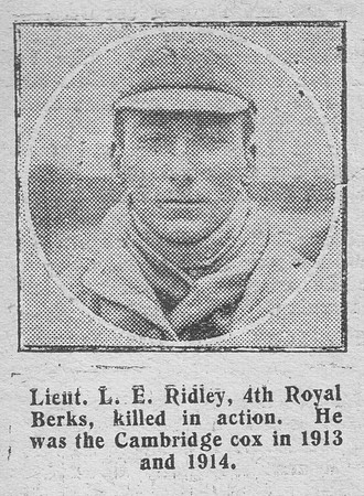 Ridley L E Lt 4th Royal Berkshire Regiment The Graphic 25th Aug 1916