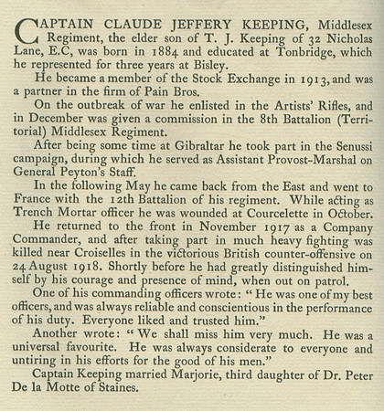 Keeping C J Captain Obit