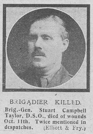 Taylor S C Brig Gen DSO General Staff The Graphic 18th Oct 1918