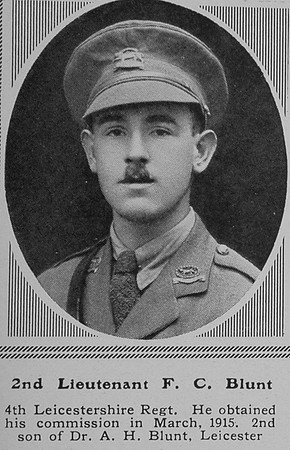 Blunt F C 2nd Lt 4th Leics Regt The Sphere 13th Nov 1915