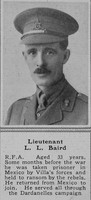 Baird L L Lt RFA The Sphere 27th May 1916