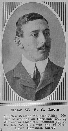 Levin W F G Major 6th New Zealand Mounted Rifles NZEF The Sphere 5th Feb 1916
