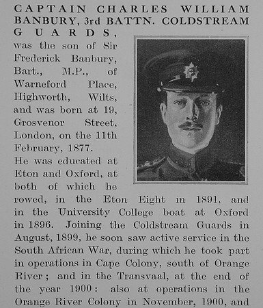 Banbury C W Captain 3rd Coldstream Guards Obit Part 1 The Bond Of Sacrifice Vol 1