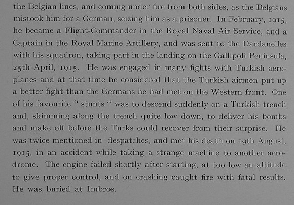 Collet C H Captain DSO RNAS Obit Part 3 Dulwich College Roll Of Honour