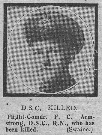 Armstrong F C Flt Comm DSC Royal Naval Air Service The Graphic 15th Oct 1918