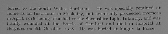 Burmester C M Captain SWB Obit Part 2 Dulwich College Roll Of Honour