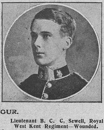 Sewell B C C Lt Royal West Kent Regiment The Graphic 4th Sep 1914