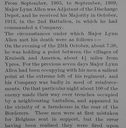 Allen W L Major DSO 2nd Border Regiment Obit Part 3 The Bond Of Sacrifice Vol 1