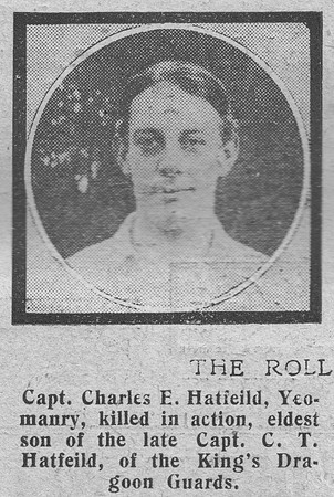 Hatfeild C E Captain 10th East Kent Regiment The Graphic 2nd Oct 1918