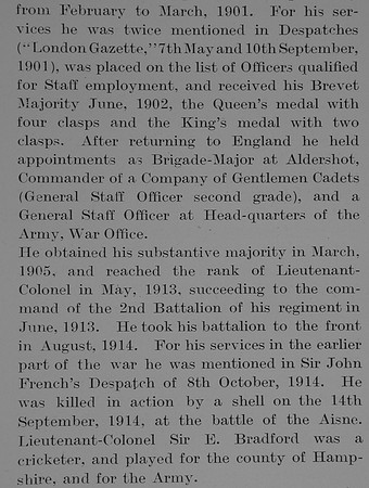 Bradford E R Lt Col Sir 2nd Seaforth Highlanders Obit Part 3 The Bond Of Sacrifce Vol 1