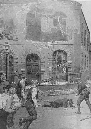 The Bombardment Of The East Coast The Scene Outside A Hartlepool Chapel