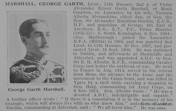 Marshall G G Lt 11th Hussars Obit