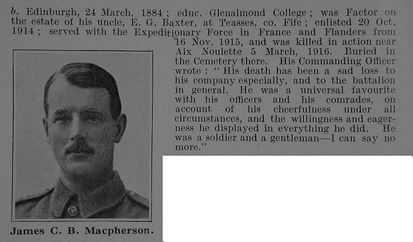 MacPherson J C B Pte 998 23rd Royal Fusiliers Obit Part 2 De Ruvignys Roll Of Honour Vol 5