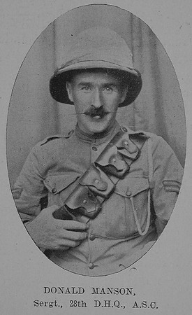 Manson D Sergt T4036802 Army Service Corps The Sword Of The North Highland Memories Of The Great War - Dugald MacEchern